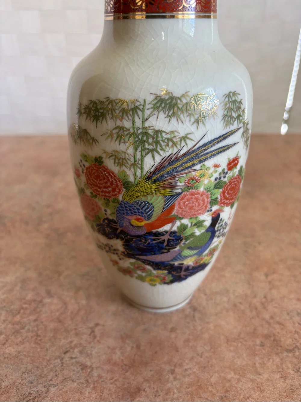 Vintage Japanese Satsuma porcelain vase